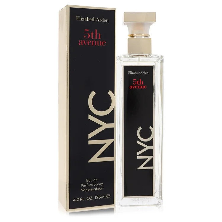 Elizabeth Arden 5th Avenue NYC perfume bottle and packaging on a white background 125ml