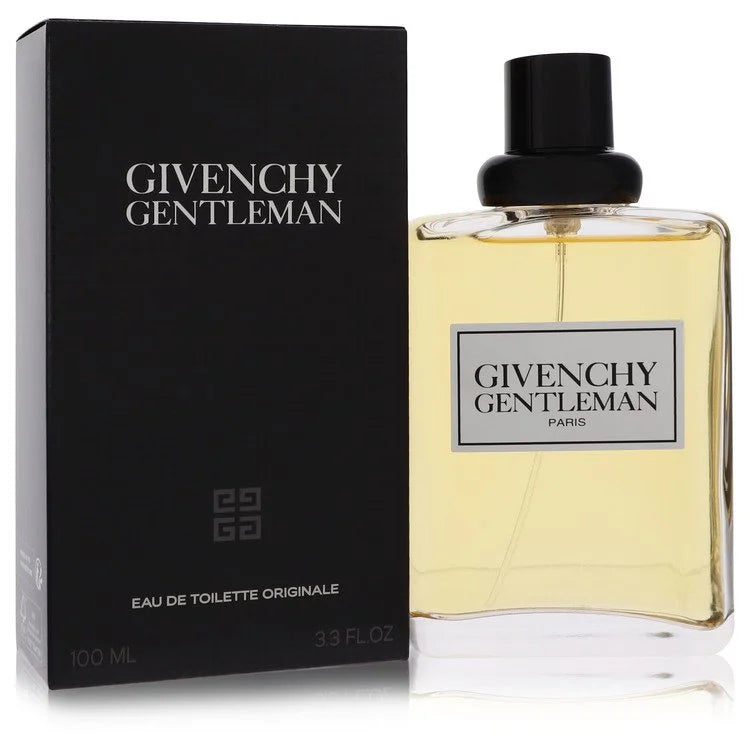 Givenchy Gentleman Eau de Toilette – refined aromatic woody scent in classic black and silver bottle. 100ml