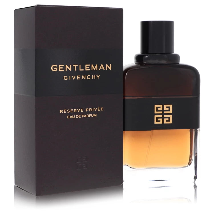 Givenchy Gentleman Réserve Privée – rich whiskey-inspired fragrance in elegant amber gradient bottle. 100ml