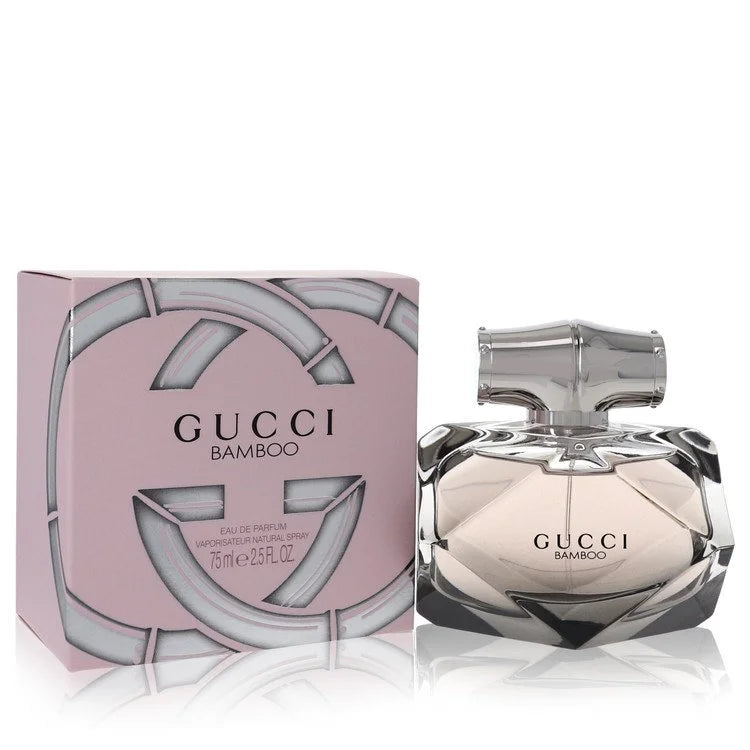 Gucci Bamboo – elegant floral woody perfume in faceted glass bottle with silver bamboo cap 75ml