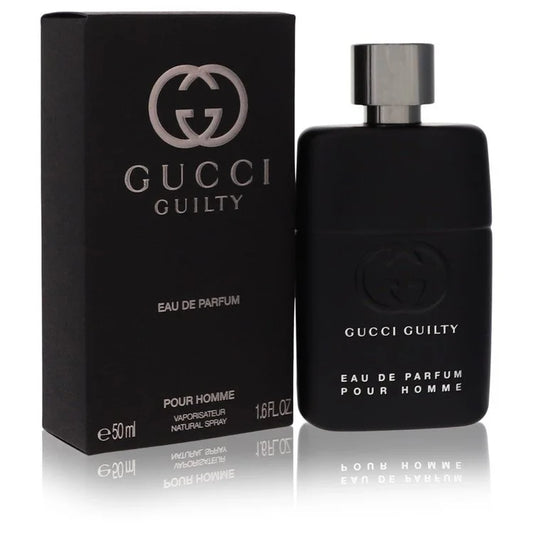 Gucci Guilty Eau de Parfum for men – bold spicy floral scent in gunmetal black bottle. 50ml