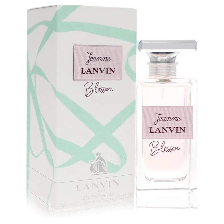 Lanvin Jeanne Lanvin Blossom perfume bottle and packaging on a white background 100ml