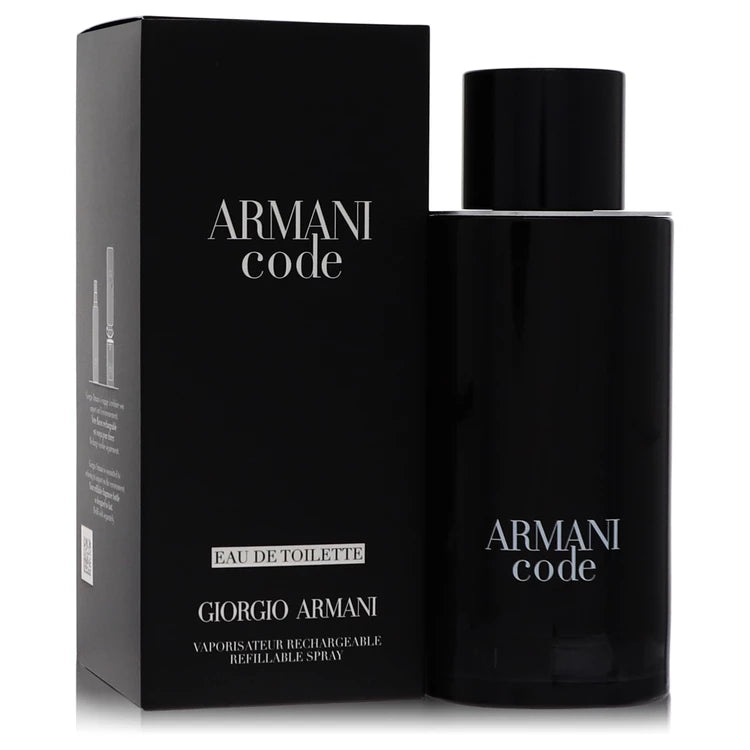 Armani Code – seductive oriental men’s fragrance in sleek black bottle with black cap. 125ml refillable