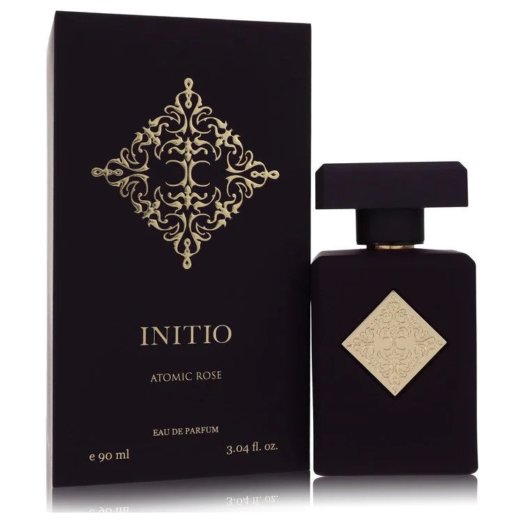 Initio Atomic Rose – explosive spicy rose fragrance in matte pink and black bottle with gold emblem. 90ml