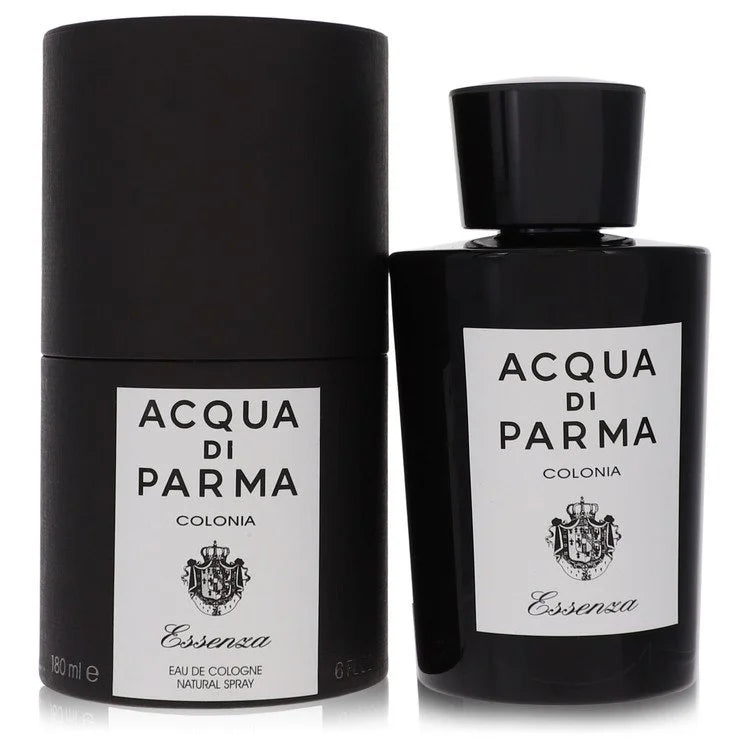 Acqua di Parma Colonia Essenza – elegant citrus woody scent in matte black bottle with white label. 100ml