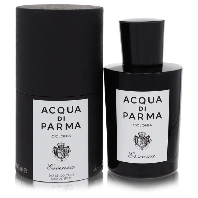Acqua di Parma Colonia Essenza – elegant citrus woody scent in matte black bottle with white label. 177ml