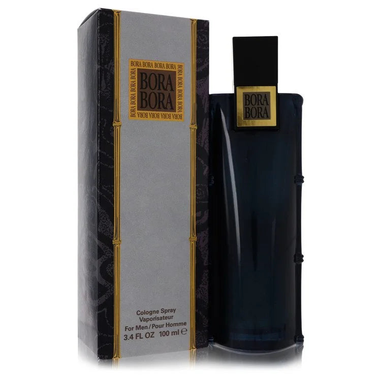 Bottle of Bora Bora for Men Eau de Cologne with oceanic blue and tropical green background 100ml