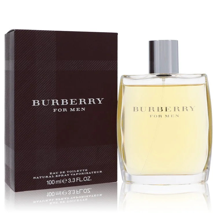 Burberry for Men – timeless woody aromatic cologne in clear glass bottle with silver cap. 100ml