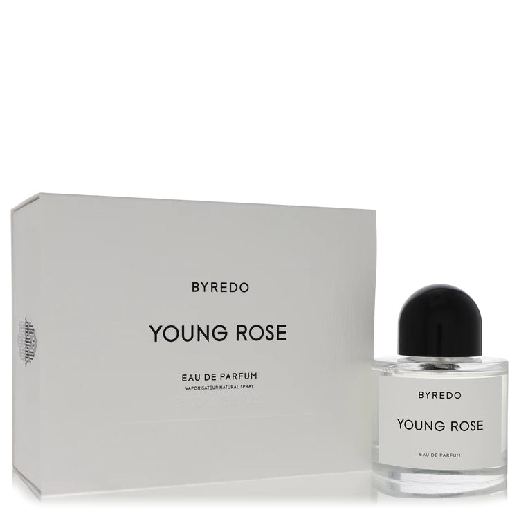 Byredo Young Rose Eau de Parfum bottle and packaging on a white background 100ml