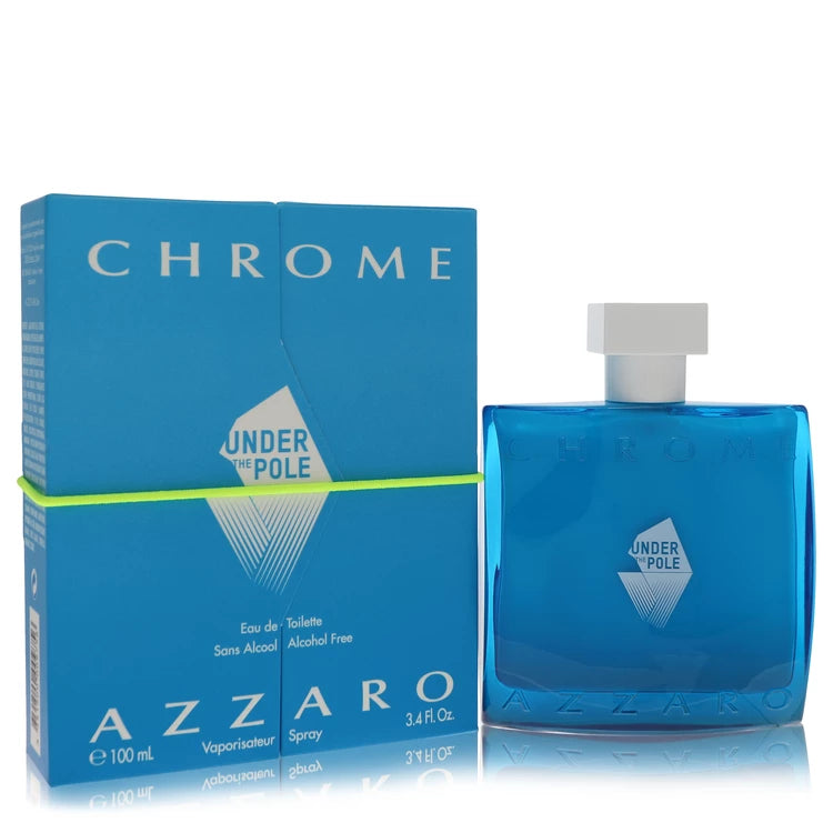 Azzaro Chrome perfume bottle and packaging on a white background 100ml