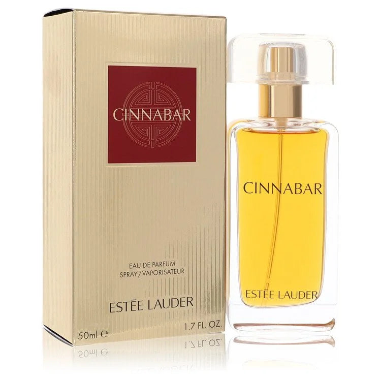 Estée Lauder Cinnabar perfume bottle and packaging on a white background 50ml
