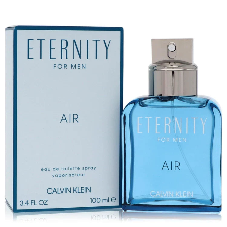 Calvin Klein Eternity Air for Men – vibrant aromatic marine scent in cool blue bottle with silver cap. 100ml