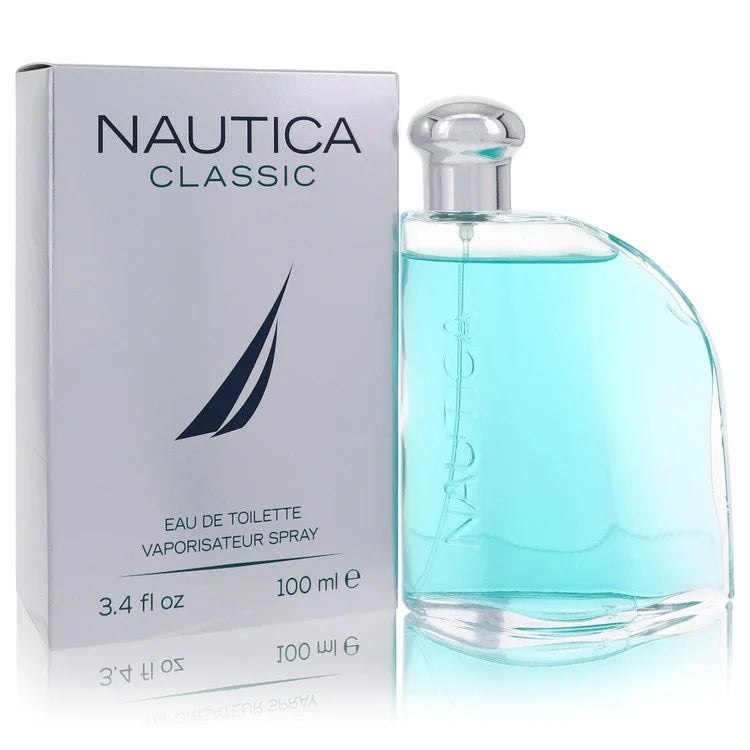 Nautica Classic cologne – timeless men’s fragrance in clear bottle with green tint. 100ml
