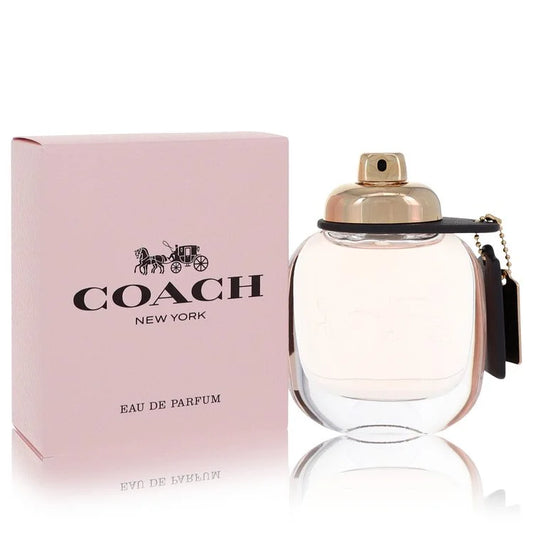 Coach for Her perfume – elegant floral scent in blush pink bottle with leather tag. 50ml