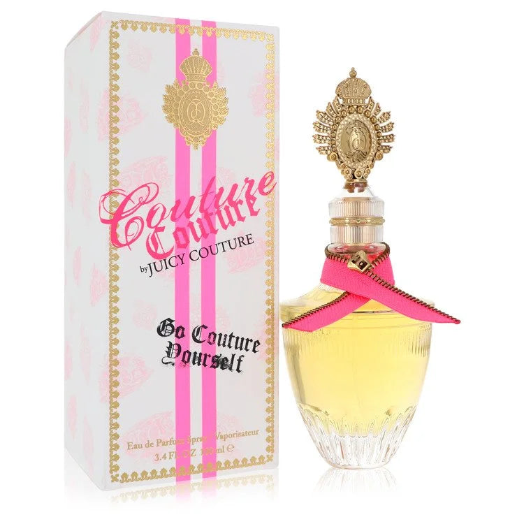 Couture Couture perfume – bold fruity floral scent in gold bottle with hot pink accents. 100ml