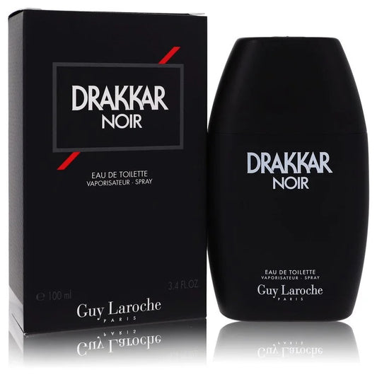 Guy Laroche Drakkar Noir – classic masculine fougère scent in iconic matte black bottle with red and white logo. 100ml