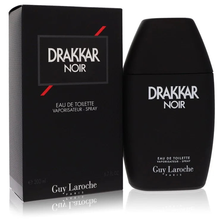 Guy Laroche Drakkar Noir – classic masculine fougère scent in iconic matte black bottle with red and white logo. 200ml