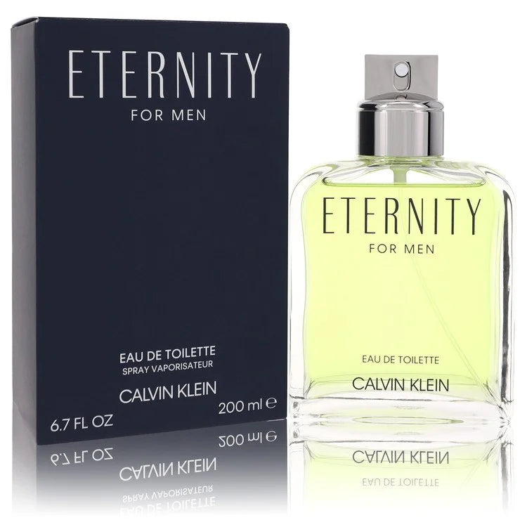 Calvin Klein Eternity for Men – classic aromatic fougère cologne in clear bottle with silver cap. 200ml