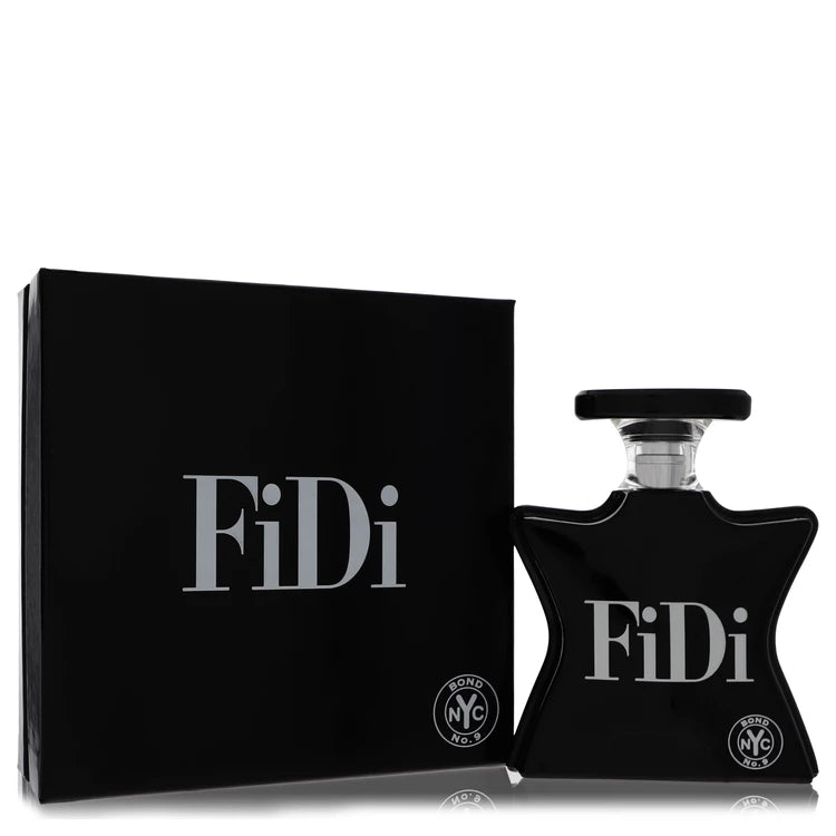 Black perfume bottle and packaging with 'Fidi' branding on a white background 100ml