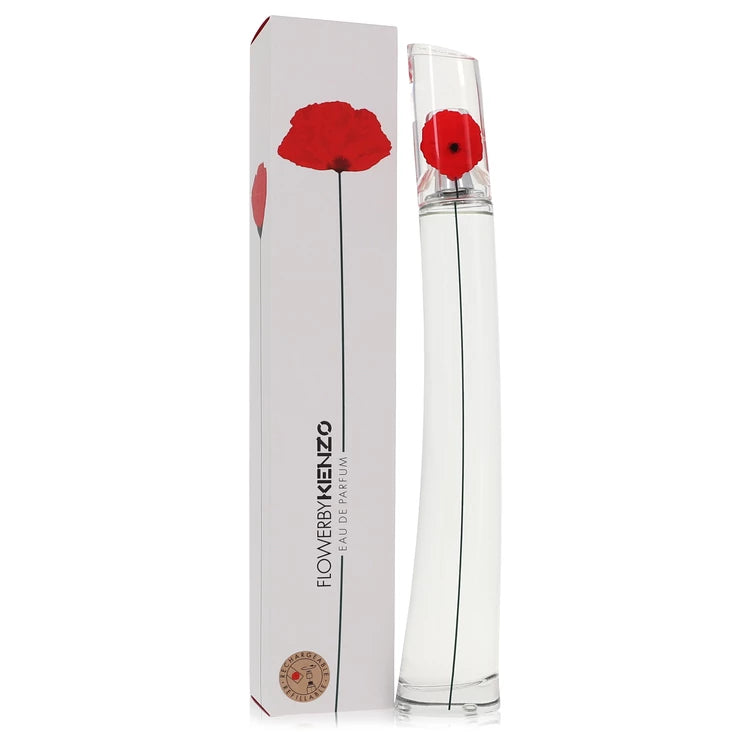 KENZO Flower by Kenzo Eau de Parfum with packaging on a white background 100ml