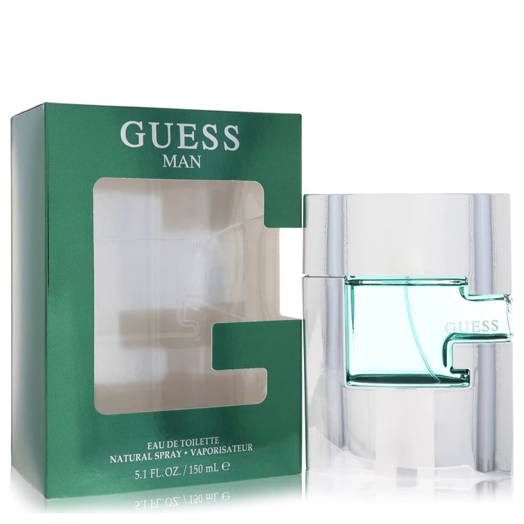 Guess Man perfume bottle and packaging on a white background 150ml