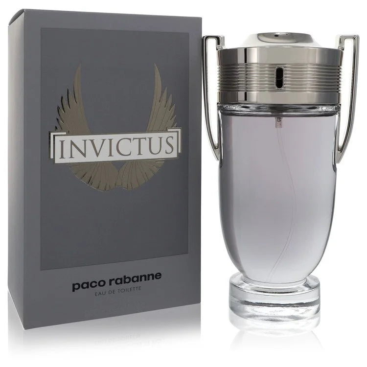 Paco Rabanne Invictus perfume bottle and packaging on a white background 200ml