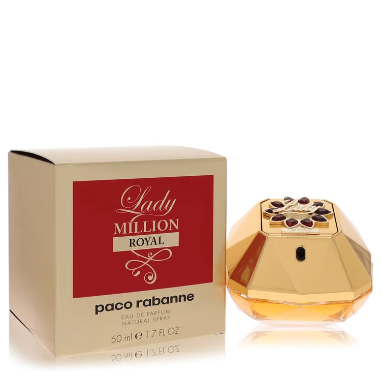 Paco Rabanne Lady Million Royal – vibrant floral fruity scent in red and gold gem-shaped bottle. 50ml