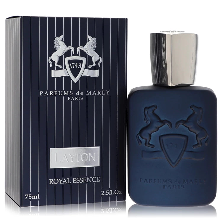 Parfums de Marly Layton – sophisticated spicy floral fragrance in royal blue bottle with silver accents. 75ml