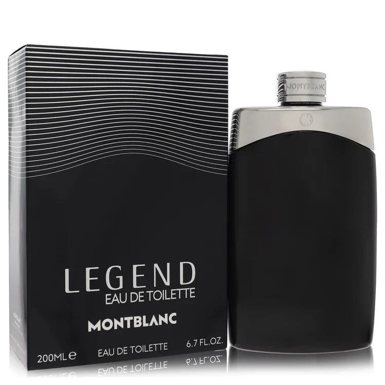 Montblanc Legend Eau de Toilette – classic fougère fragrance in sleek black bottle with chrome top. 200ml
