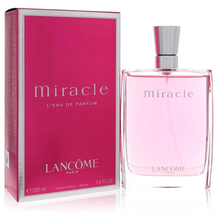 Lancome Miracle perfume – fresh spicy floral scent in pink bottle. 100ml