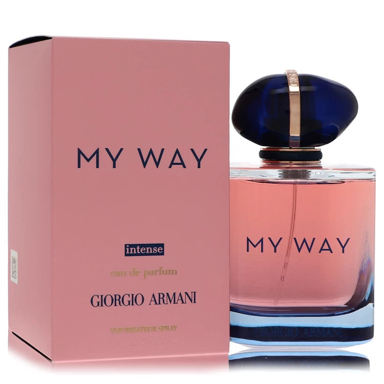 Armani My Way Intense – richer tuberose and vanilla scent in deeper pink bottle with signature cap. 90ml