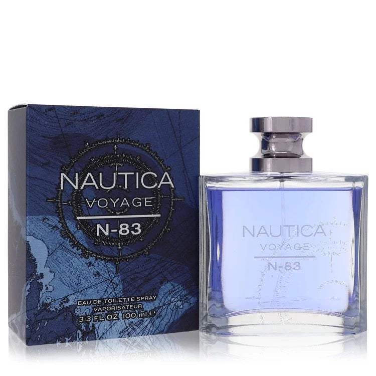 Nautica Voyage N-83 cologne – ocean-inspired men’s scent in navy blue bottle. 100ml