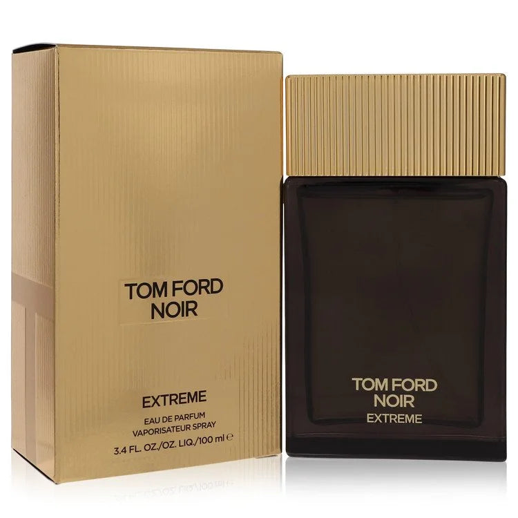 Tom Ford Noir Extreme – warm spicy gourmand scent in black and gold bottle with ribbed texture 100ml