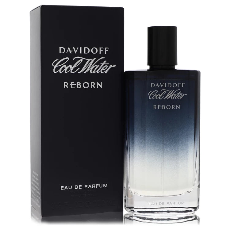 Davidoff Cool Water Reborn eau de parfum bottle and packaging on a white background 100ml