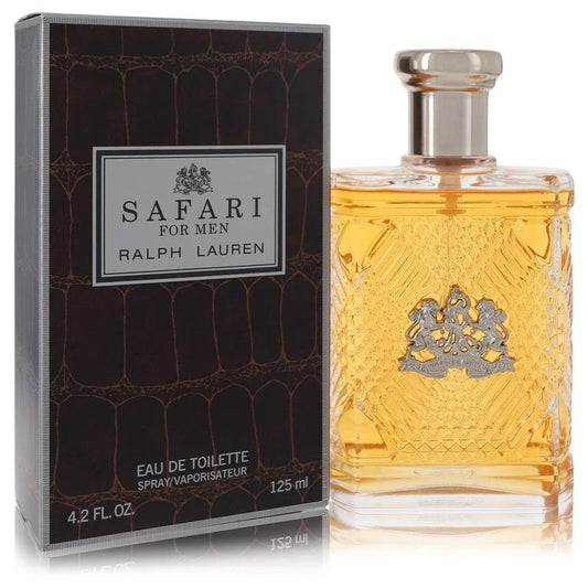 Ralph Lauren Safari – rugged woody aromatic scent in vintage-style glass bottle with silver embossed cap. 125ml