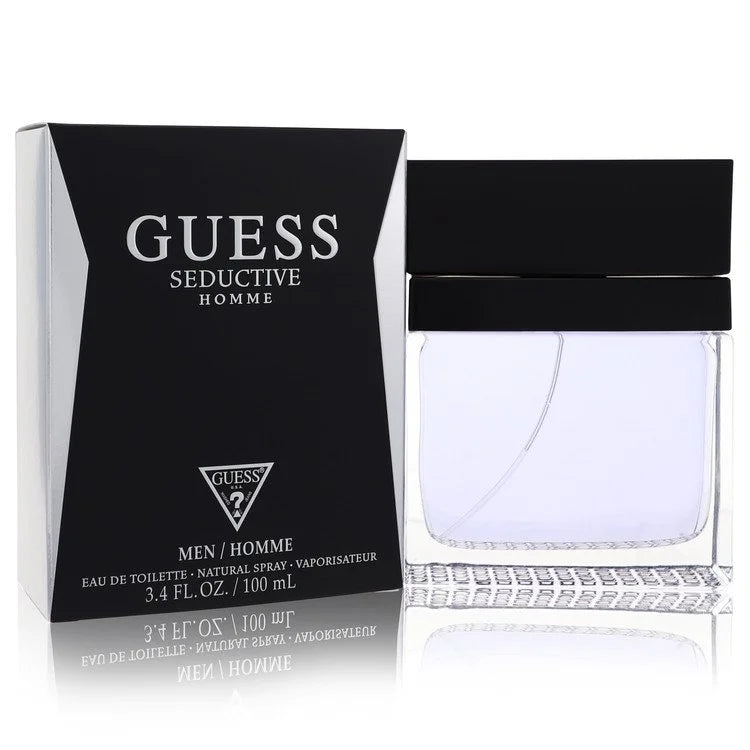 Guess Seductive Homme perfume bottle and packaging on a white background 100ml