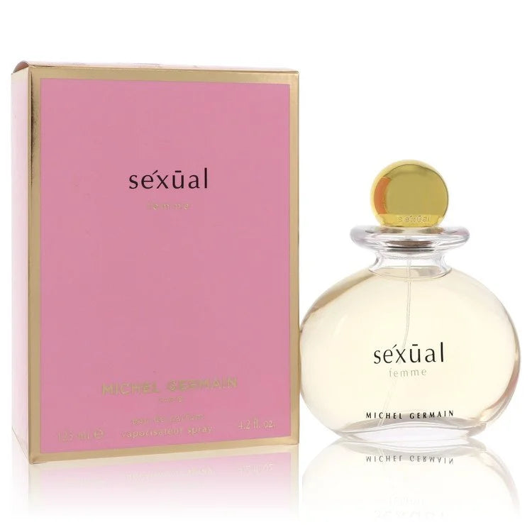 Michel Germain Sexual Femme – sensual floral fruity perfume in elegant clear bottle with rose gold cap. 125ml
