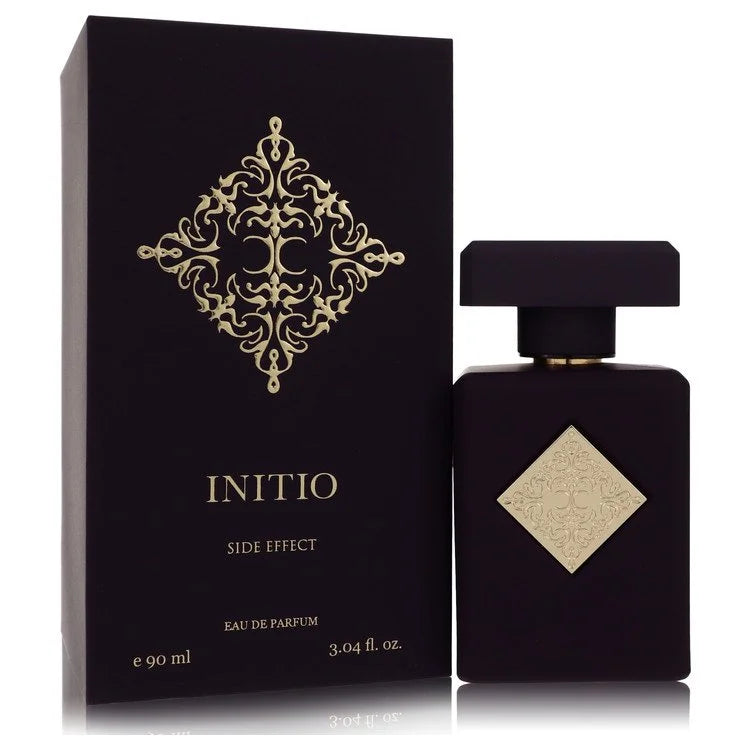 Initio Side Effect – warm boozy tobacco and vanilla scent in rich burgundy bottle with gold accents. 90ml