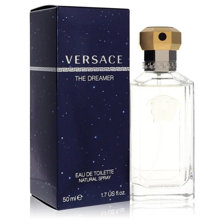 Versace The Dreamer – romantic aromatic cologne in frosted glass bottle with gold cap. 50ml
