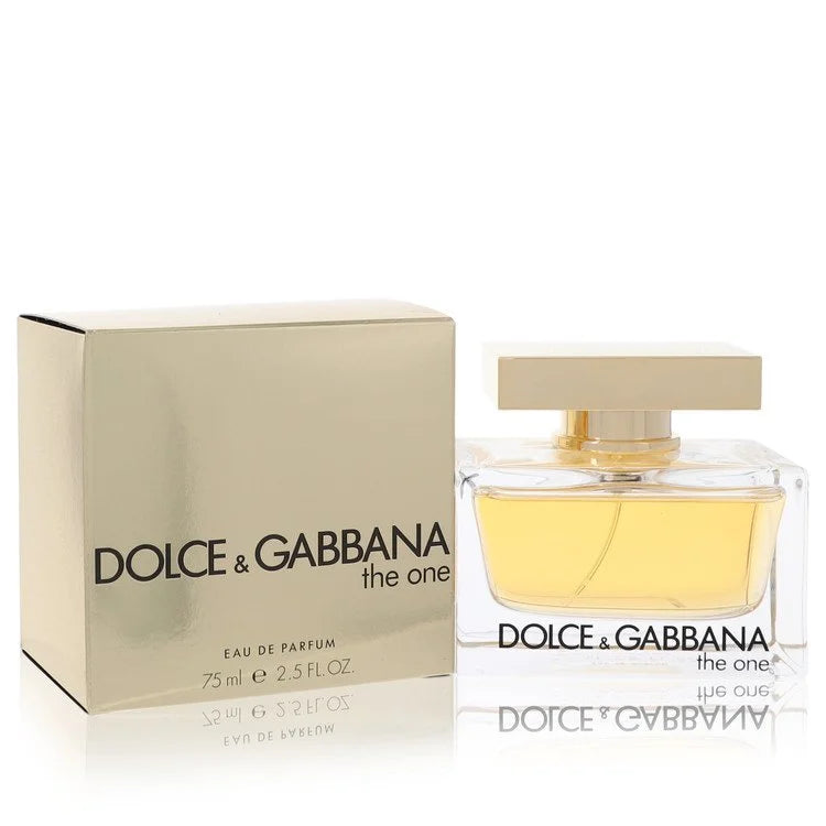Dolce & Gabbana The One for women – elegant amber floral fragrance in classic clear glass bottle with gold cap. 75ml