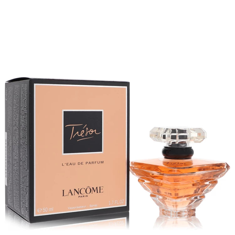 Lancome Trésor perfume – classic romantic scent in amber-hued bottle. 50ml