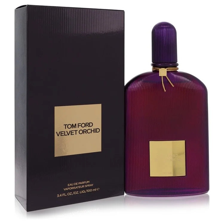 Tom Ford Velvet Orchid – rich floral oriental scent in deep purple ribbed bottle with gold detailing. 100ml