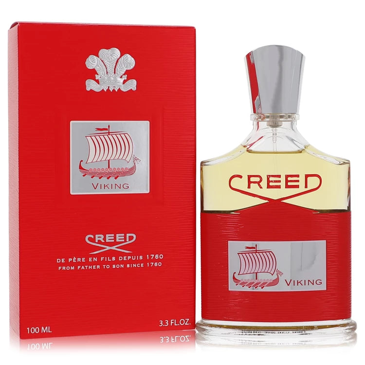 Creed Viking – fiery aromatic men’s cologne in bold red bottle with silver Viking ship crest. 100ml