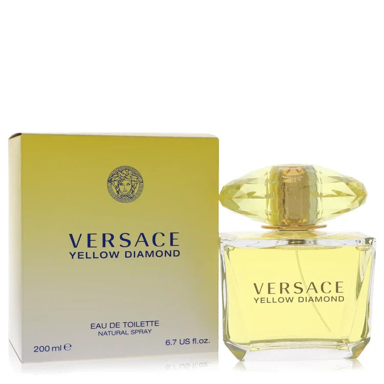 Versace Yellow Diamond – radiant floral fragrance in yellow faceted bottle with jewel-like cap. 200ml