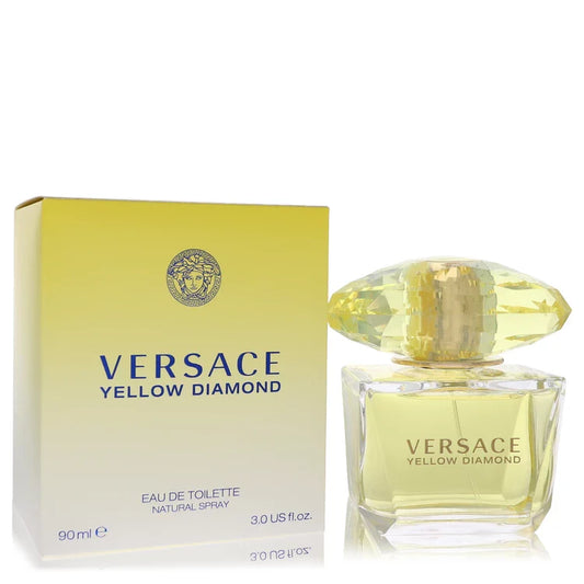 Versace Yellow Diamond – radiant floral fragrance in yellow faceted bottle with jewel-like cap. 90ml