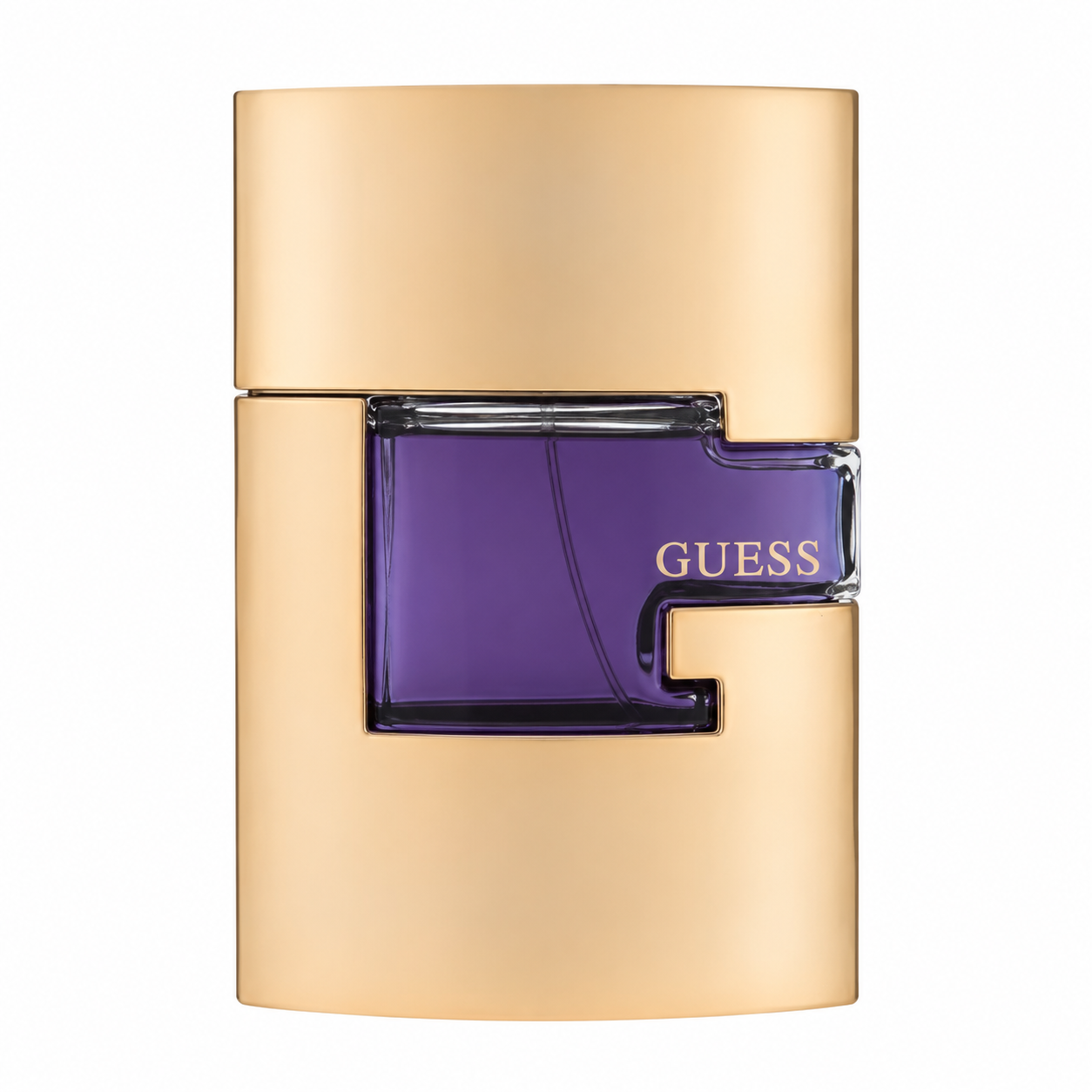 Guess Man Gold perfume bottle on a white background 100ml