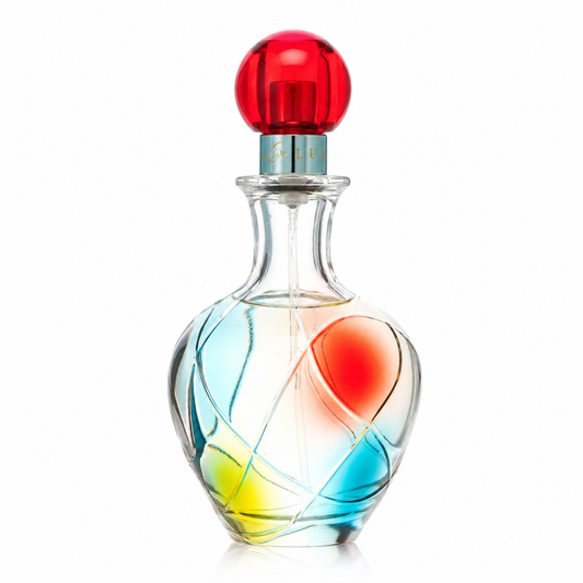 Jennifer Lopez Live Luxe perfume – vibrant fruity floral scent in rainbow glass bottle. 100ml