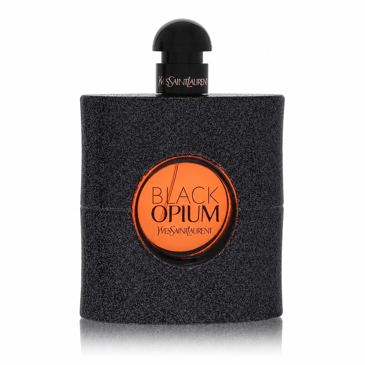 YSL Black Opium Eau de Parfum – bold coffee vanilla fragrance in black glitter bottle with pink center. 90ml