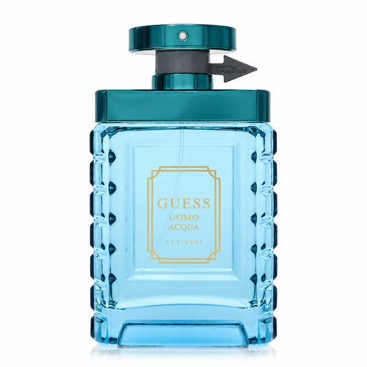 Guess Uomo Acqua perfume bottle on a white background 100ml