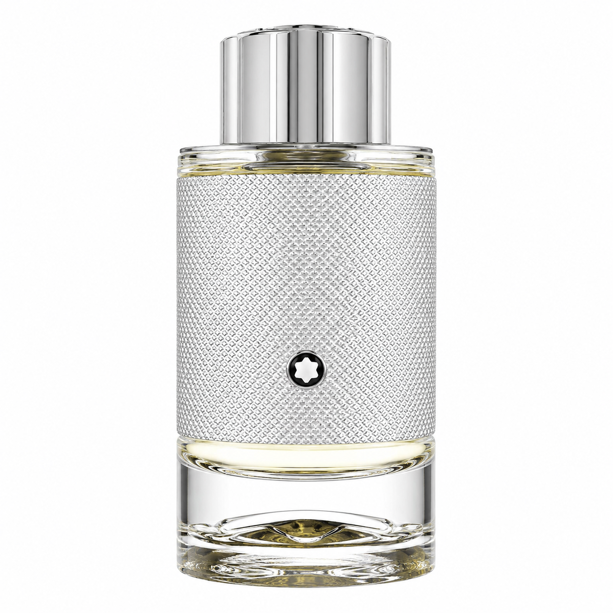 Montblanc Explorer Platinum – vibrant woody cologne in textured silver and white bottle. 100ml